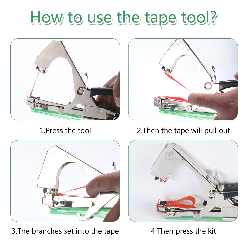 Tying Machine Set Plant Garden Plant Tape Tool Tapener With Tape