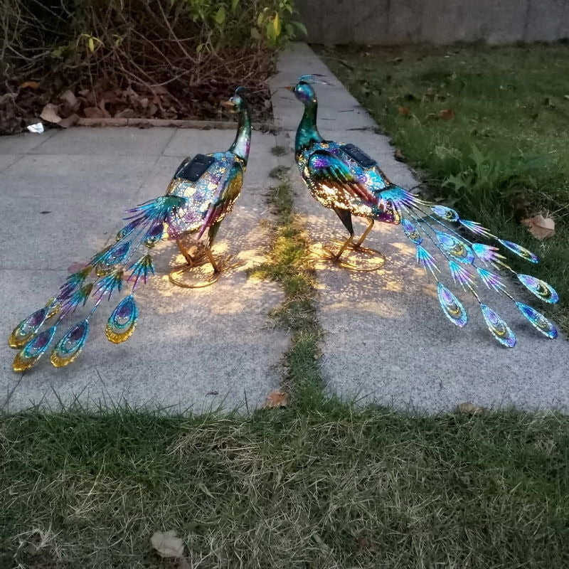 Peacock Statues Garden Lights