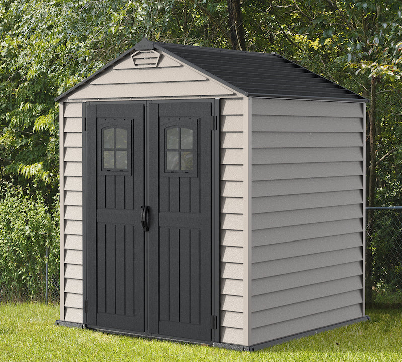 DuraMax 7ft x 7ft StoreMax Plus Vinyl Shed with Molded Floor (West Coast Purchase Only)