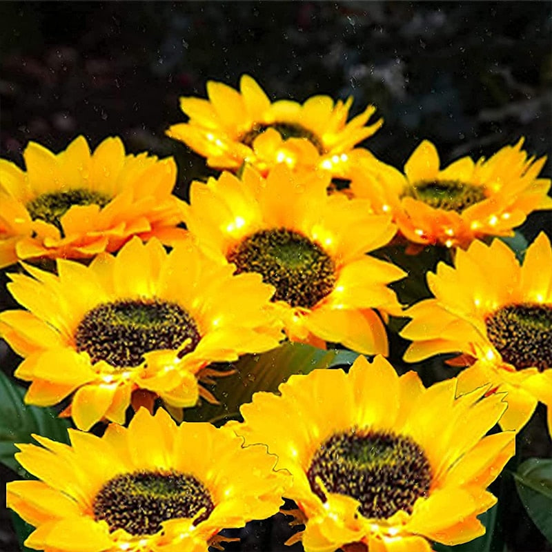Solar Sunflower Lawn Light