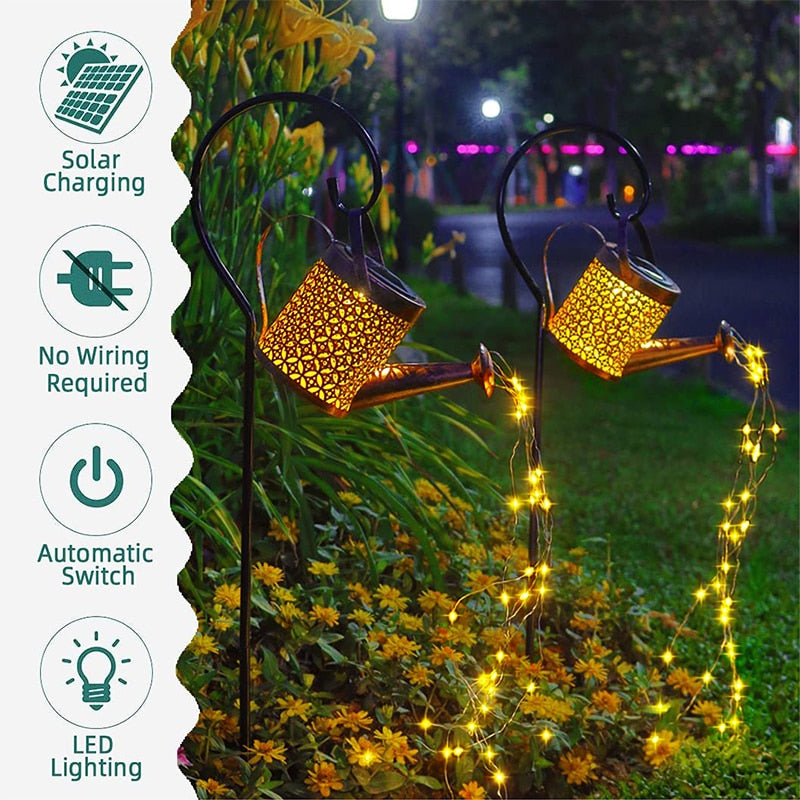 Solar Watering Can Light for the Garden
