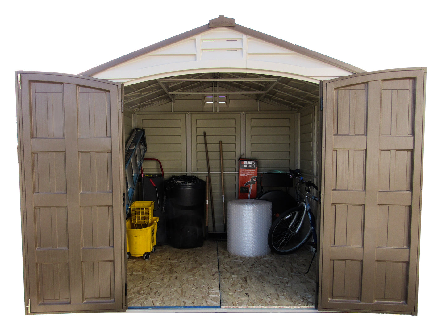 DuraMax 8ft x 8ft DuraPlus Vinyl Shed Kit with Foundation and Window