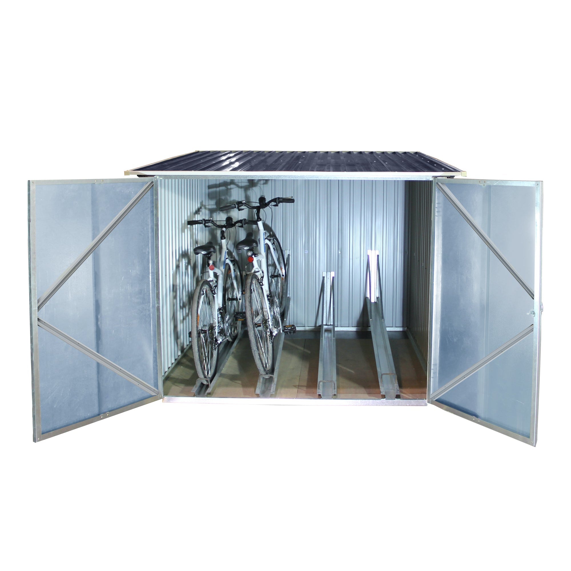 Duramax Enclosures Duramax 6ft x 6ft Bicycle Storage Metal Anthracite w/ white trim (East Coast Only)