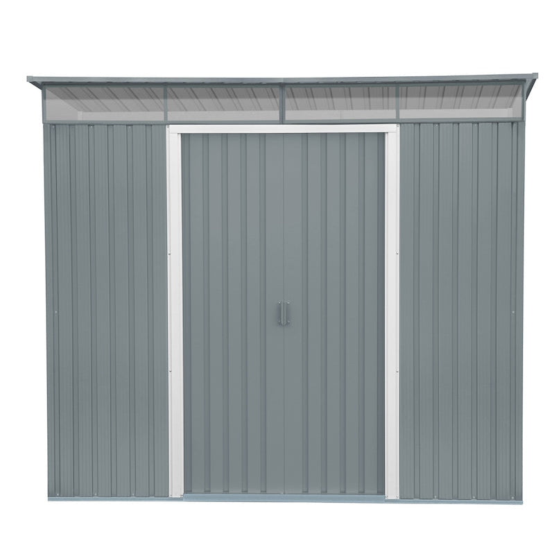 Duramax sheds Duramax TOP Pent Roof Skylight 8 x 6 Metal Storage Shed - Light Gray