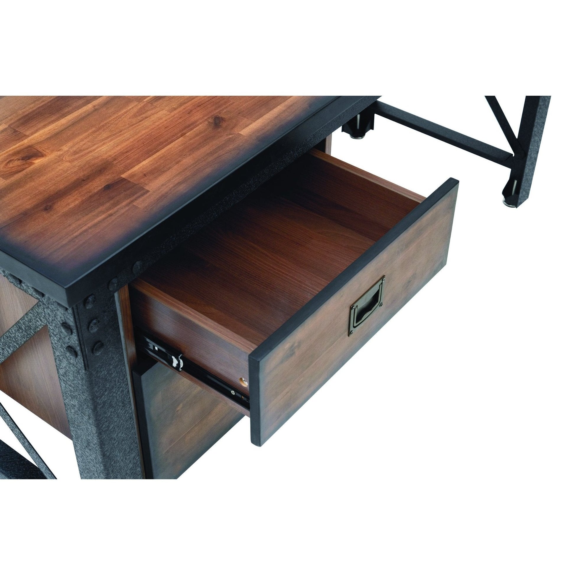 Duramax Work Desks Duramax Jackson 62" Industrial Metal & Wood Desk with Drawers