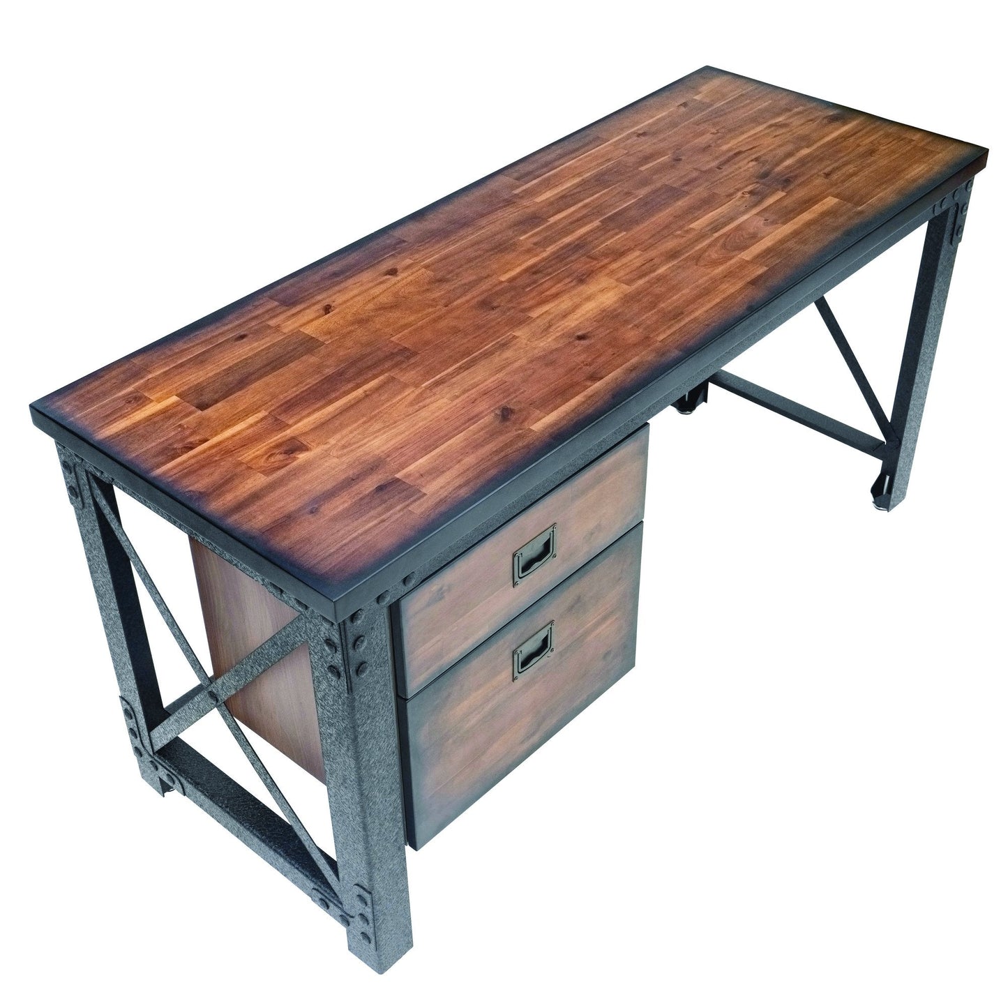Duramax Work Desks Duramax Jackson 62" Industrial Metal & Wood Desk with Drawers