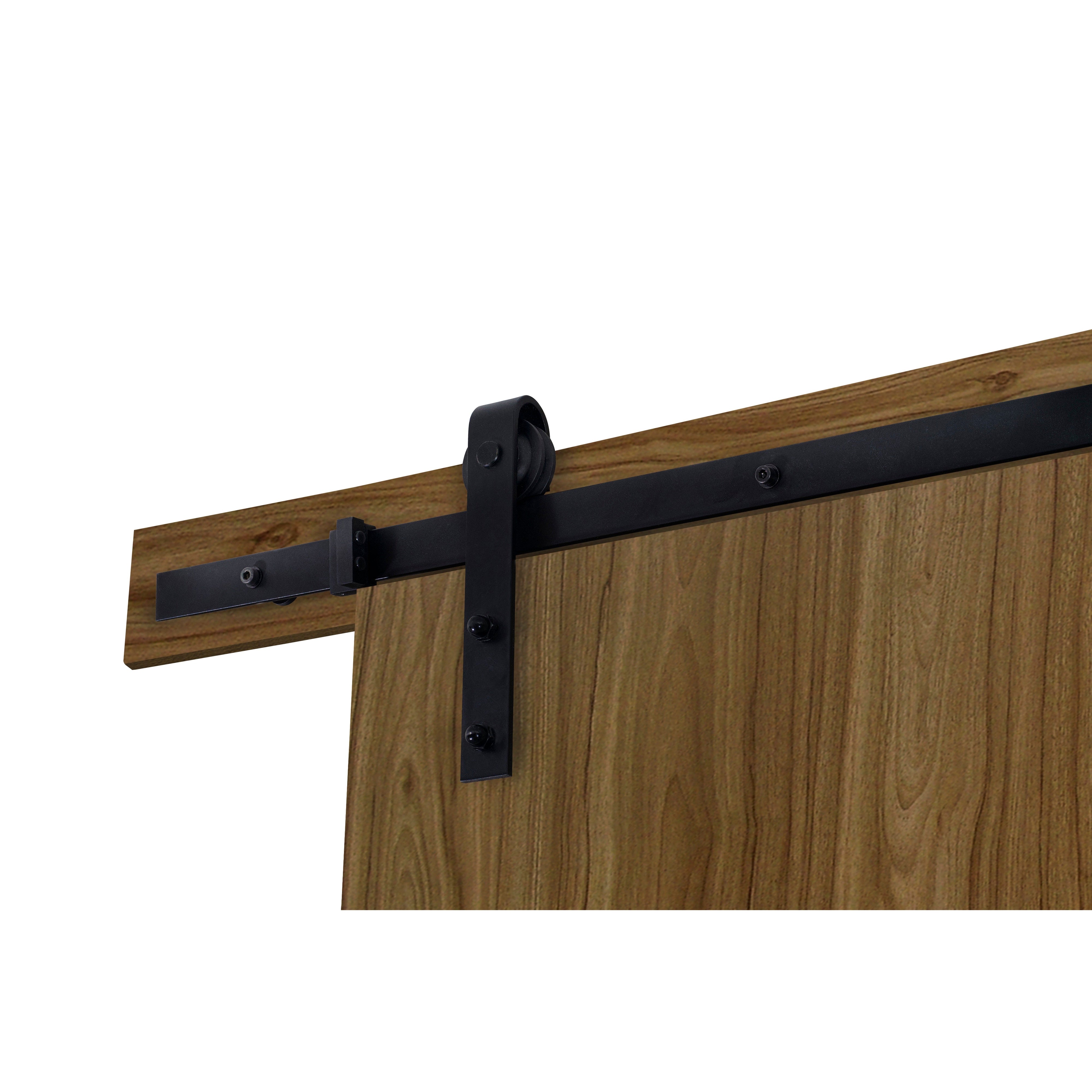 Durasheds Barn Door DuraMax Milo Flush Wooden Barn Door Door Color:  Hickory Walnut