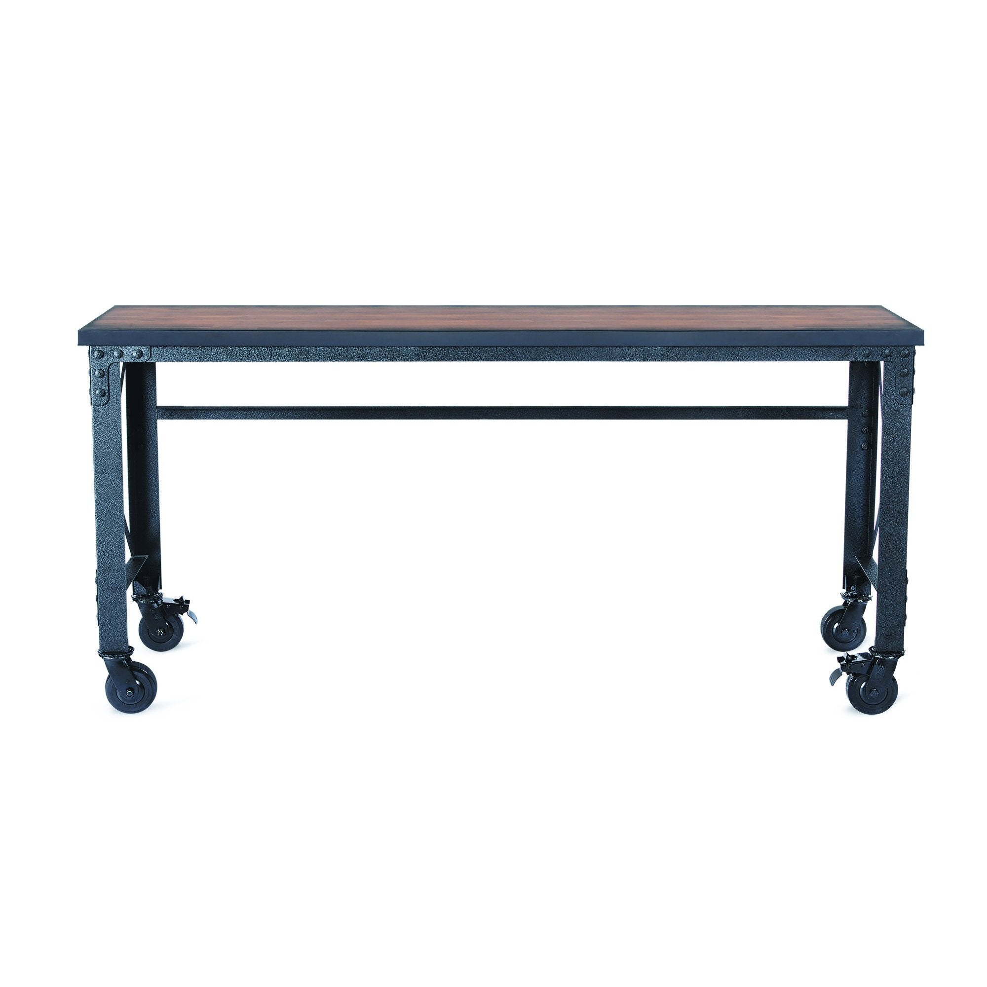 Durasheds furniture Duramax Rolling Industrial Desk with Wooden Top (4 Size Options)